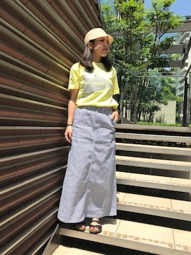 「MANASTASH（マナスタッシュ）のアイテム（スカート）」を使った、もぎさん（レディース・153cm）の春コーディネート