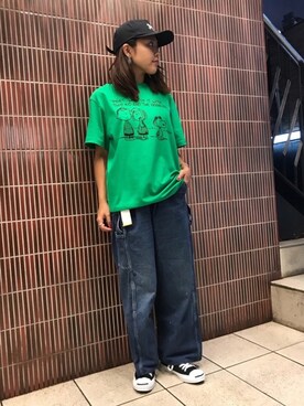「AlexanderLeeChang（アレキサンダーリーチャン）のアイテム（帽子）」を使った、もぎさん（レディース・153cm）の夏コーディネート