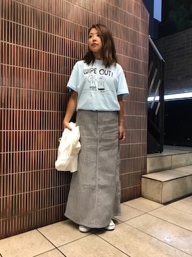 「MANASTASH（マナスタッシュ）のアイテム（スカート）」を使った、もぎさん（レディース・153cm）の夏コーディネート