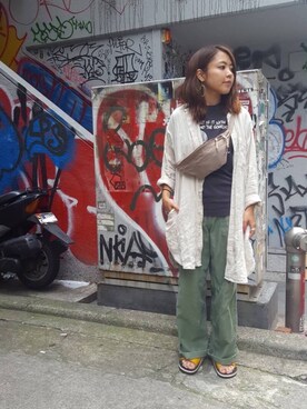 「サンダルマン」｜もぎさん（レディース・153cm）の夏コーディネート