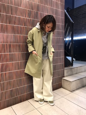 「MANASTASH（マナスタッシュ）のアイテム（ジャケット/アウター）」を使った、もぎさん（レディース・153cm）の冬コーディネート