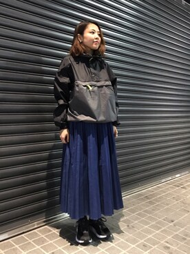「MANASTASH（マナスタッシュ）のアイテム（ジャケット/アウター）」を使った、もぎさん（レディース・153cm）の冬コーディネート