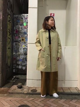 「MANASTASH（マナスタッシュ）のアイテム（ジャケット/アウター）」を使った、もぎさん（レディース・153cm）の冬コーディネート