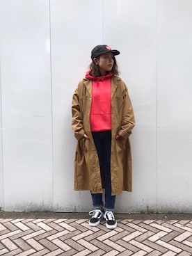 「MANASTASH（マナスタッシュ）のアイテム（ジャケット/アウター）」を使った、もぎさん（レディース・153cm）の冬コーディネート