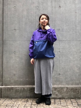 「MANASTASH（マナスタッシュ）のアイテム（ジャケット/アウター）」を使った、もぎさん（レディース・153cm）の冬コーディネート