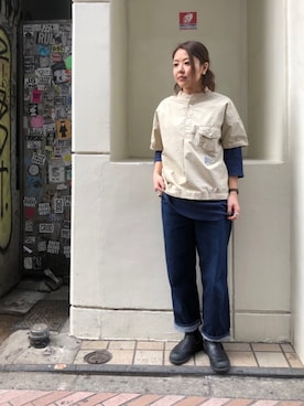 「TIMEX（タイメックス）のアイテム」を使った、もぎさん（レディース・153cm）の冬コーディネート