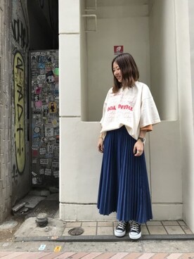 「TIMEX（タイメックス）のアイテム」を使った、もぎさん（レディース・153cm）の春コーディネート