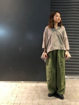 「mao made（マオメイド）のアイテム」を使った、もぎさん（レディース・153cm）の春コーディネート