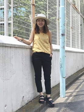 「unfil」｜「アイテム（アクセサリー）」を使った、もぎさん（レディース・153cm）の夏コーディネート