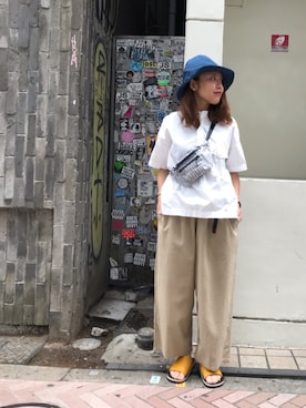 「サンダルマン」｜もぎさん（レディース・153cm）の夏コーディネート