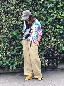 「TIMEX（タイメックス）のアイテム」を使った、もぎさん（レディース・153cm）の夏コーディネート