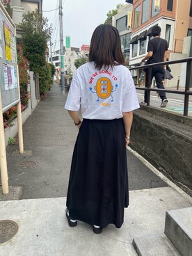 「MANASTASH（マナスタッシュ）のアイテム（スカート）」を使った、もぎさん（レディース・153cm）の夏コーディネート