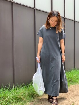 「MANASTASH（マナスタッシュ）のアイテム（ワンピース/ドレス）」を使った、もぎさん（レディース・153cm）の夏コーディネート