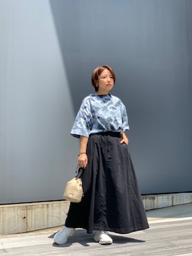 「MANASTASH（マナスタッシュ）のアイテム（スカート）」を使った、もぎさん（レディース・153cm）の夏コーディネート