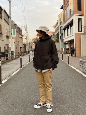 「COBRA CAPS（コブラキャップス）のアイテム」を使った、もぎさん（レディース・153cm）の冬コーディネート
