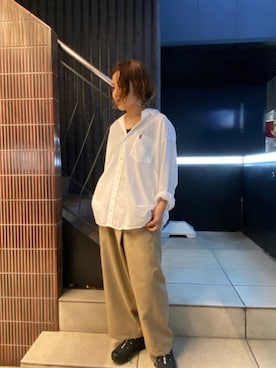 「and wander（アンドワンダー）のアイテム」を使った、もぎさん（レディース・153cm）の春コーディネート