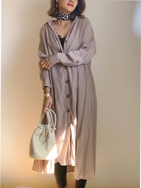 「SPINNS(スピンズ)のアイテム(ストール/ショール)」を使った、chi__ka❤︎さん(レディース・161cm)の秋コーディネート