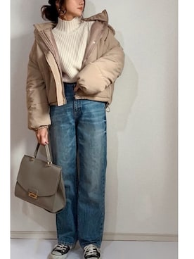 「CONVERSE（コンバース）のconverse（コンバース） ALL STAR OX（オールスターOX）（スニーカー）」を使った、chi__ka❤︎さん（レディース・161cm）の冬コーディネート