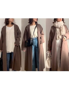 「ハイウエストストレートジーンズ」｜chi__ka❤︎さん（レディース・161cm）の冬コーディネート