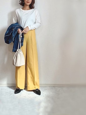 「GRL（グレイル）のアイテム（デニムジャケット）」を使った、chi__ka❤︎さん（レディース・161cm）の春コーディネート