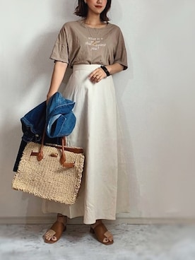 「GRL（グレイル）のビッグデニムGジャン（デニムジャケット）」を使った、chi__ka❤︎さん（レディース・161cm）の春コーディネート