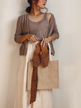 「サマーニット」｜「アイテム（アンサンブル）」を使った、chi__ka❤︎さん（レディース・161cm）の春コーディネート