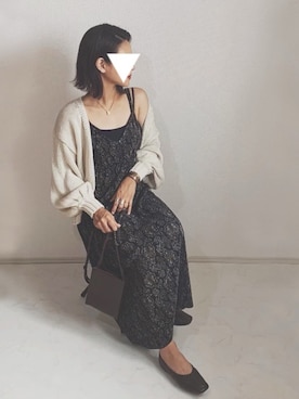 「CANAL JEAN（キャナルジーン）のvia j(ヴィアジェイ) ギマニットカーディガン（カーディガン/ボレロ）」を使った、chi__ka❤︎さん（レディース・161cm）の夏コーディネート