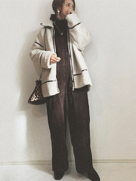 「アイテム（オールインワン・サロペット）」を使った、chi__ka❤︎さん（レディース・161cm）の秋コーディネート