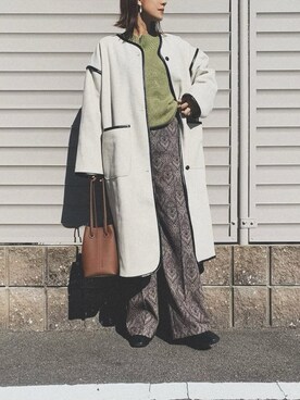 「ピスタチオ」｜「アイテム（その他アウター）」を使った、chi__ka❤︎さん（レディース・161cm）の冬コーディネート