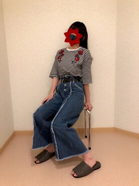 「バラ柄」｜「アイテム（その他）」を使った、ゆうさん（レディース・160cm）の夏コーディネート
