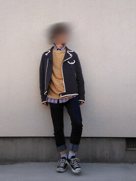 「BEAMS（ビームス）のアイテム（ライダースジャケット）」を使った、シラスさん（メンズ・170cm）の冬コーディネート
