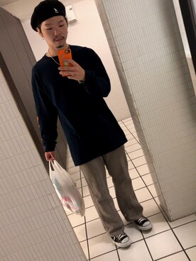 「Lee（リー）のアイテム（スラックス）」を使った、sakuさん（メンズ・170cm）の秋コーディネート