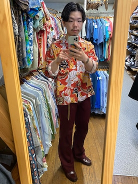 「Lee（リー）のアイテム（スラックス）」を使った、sakuさん（メンズ・170cm）の夏コーディネート