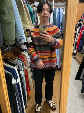 「Eddie Bauer（エディーバウアー）のアイテム（ニット/セーター）」を使った、sakuさん（メンズ・170cm）の秋コーディネート
