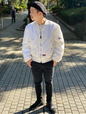「FLAGSTUFF（フラグスタフ）のアイテム（ジャケット/アウター）」を使った、sakuさん（メンズ・170cm）の秋コーディネート
