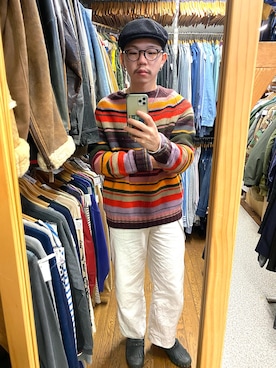 「Eddie Bauer（エディーバウアー）のアイテム（ニット/セーター）」を使った、sakuさん（メンズ・170cm）の冬コーディネート