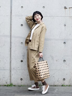 「UNIQLO（ユニクロ）のソフトコットンギャザーブラウス（7分袖）（シャツ/ブラウス）」を使った、rokuさん（レディース・172cm）の秋コーディネート