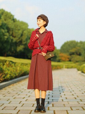 「VINTAGE（ヴィンテージ）のアイテム（アンサンブル）」を使った、rokuさん（レディース・172cm）の秋コーディネート