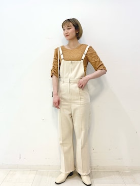 「kastane_ootd」｜「アイテム（サロペット/オーバーオール）」を使った、なんぼ みなみさん（レディース・165cm）の春コーディネート