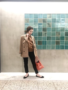 「アダムエロペ」｜「アイテム（ジャケット/アウター）」を使った、SAKIさん（レディース・154cm）の秋コーディネート