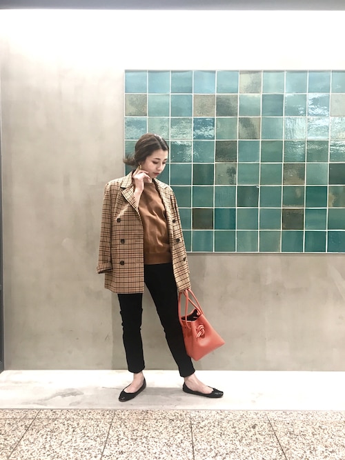 ADAM ET ROPÉ チェック柄ダブルブレストジャケット Adam et Rope' - ADAM ET ROPE' ルーズダブルブレストジャケット