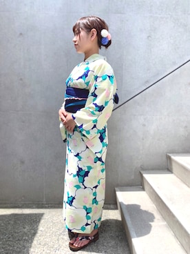 「モダン」｜「アイテム（浴衣）」を使った、Yumekyotoさん（レディース・160cm）の夏コーディネート