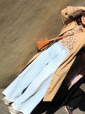 「BEAMS（ビームス）のアイテム（ピーコート）」を使った、文生さん（レディース・155cm）の春コーディネート