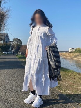 「H&M（エイチ・アンド・エム）のアイテム（マフラー）」を使った、　ピリコさん（レディース・158cm）の冬コーディネート