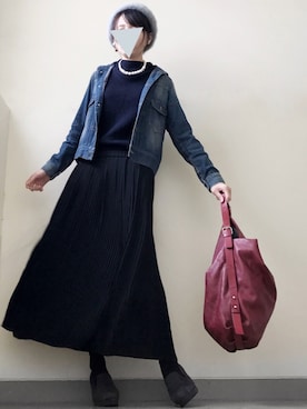 「BRONTE（ブロンテ）のアイテム（帽子）」を使った、おこめさん（レディース・155cm）の秋コーディネート