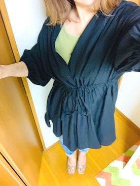 「ZOZO（ゾゾ）のスリムテーパードデニムパンツ［WOMEN］（デニムパンツ）」を使った、tomotomoさん（レディース・164cm）の春コーディネート