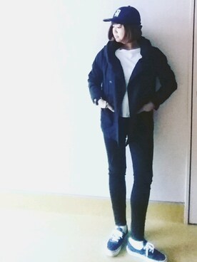 「niko and...（ニコアンド）のメンテンBIGBIG Ｔシャツ【niko and ...】（Tシャツ/カットソー）」を使った、nさん（レディース・157cm）の春コーディネート