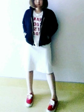 「アイテム（福袋/福箱、レッド系）」を使った、nさん（レディース・157cm）の春コーディネート