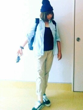 「オールドスクール」｜「アイテム（福袋/福箱）」を使った、nさん（レディース・157cm）の春コーディネート