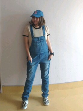 「roial（ロイアル）のアイテム（帽子）」を使った、nさん（レディース・157cm）の春コーディネート